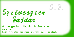 szilveszter hajdar business card